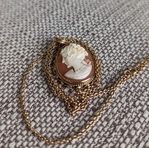 Vintage Gold Filled Cameo Necklace